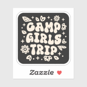 Sticker Camp filles voyage rétro esthétique super