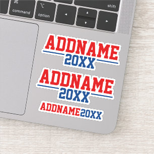Sticker Campagne personnalisée - Bleu rouge classique avec