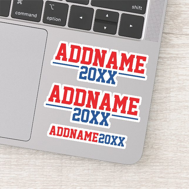 Sticker Campagne personnalisée - Bleu rouge classique avec (Détail)