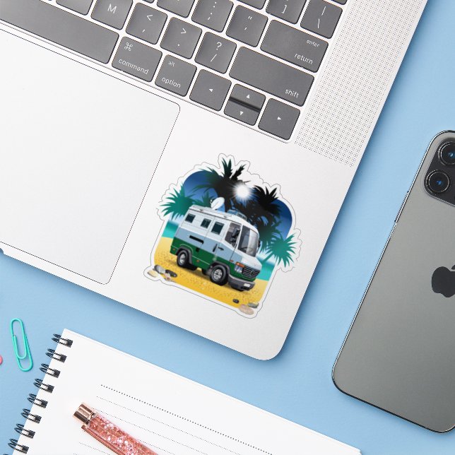 Sticker Camper de dessin (Ordinateur portable avec iPhone)