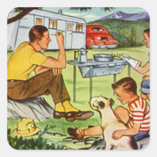 STICKER Camper Vintage en boîte remorque de voyage