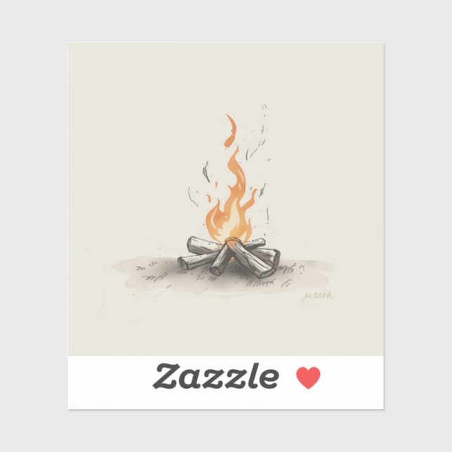 Sticker campfire-inspired painting images (Feuille)