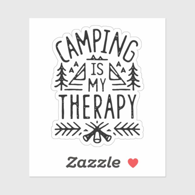 Sticker Camping est ma thérapie (Feuille)