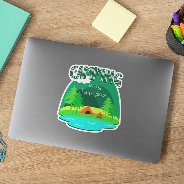 Sticker Camping est mon Happy Place (Créateur téléchargé)