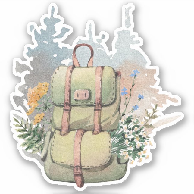Sticker Camping Life Outdoor Backpacking Adventure (Devant)