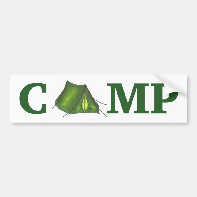 Sticker Camping Tente Verte CAMP Été (Devant)