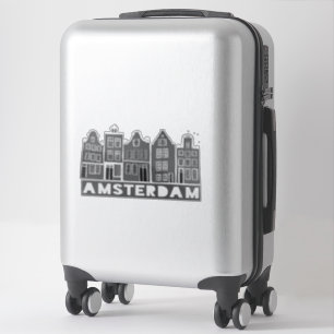 Sticker Canal House Amsterdam Holland Black White