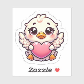 Sticker Canard aile adorable avec coeur d'amour