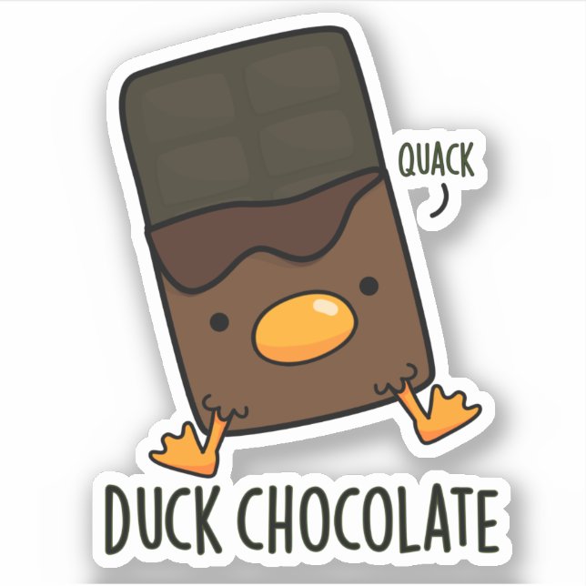 Sticker Canard Chocolat Funny Dark Chocolate Pun (Devant)