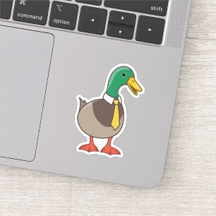 Sticker Canard colvert de dessin animé mignon avec une cra