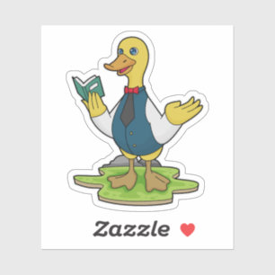 Sticker Canard comme enseignant avec livre