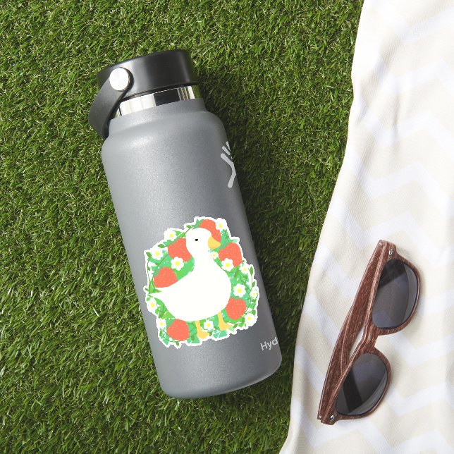 Sticker Canard d'oie de fraise floral (HydroFlask Insitu)