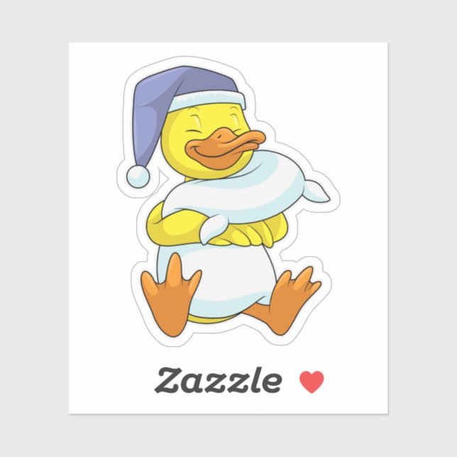 Sticker Canard dormant avec casquette (Feuille)