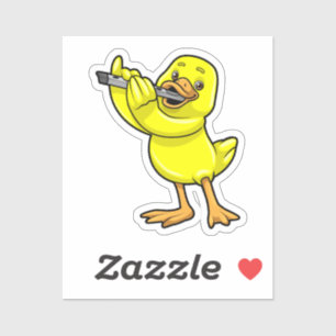 Sticker Canard en musique avec Flûte