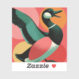 Sticker Canard géométrique coloré du milieu du XXe siècle