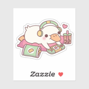 Sticker Canard Mignon Relaxe Joueur