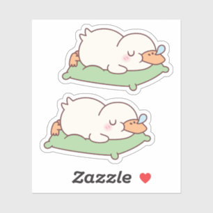 Sticker Canard mou Dormir sur le Coussin