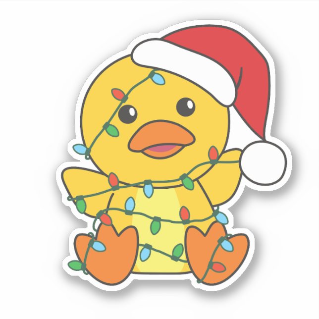 Sticker Canard Noël Animaux d'hiver Canard de vacances (Devant)
