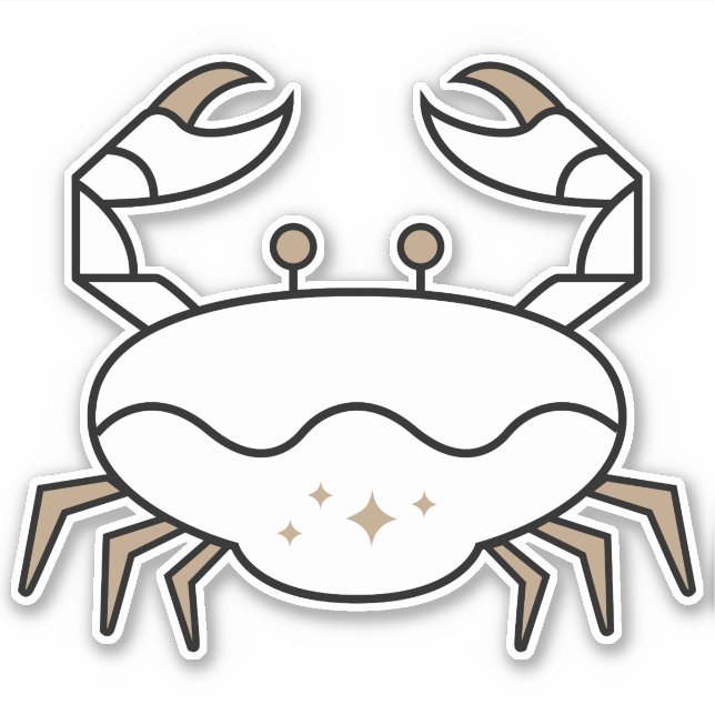 Sticker Cancer Crabe symbole astrologique noir signe d'eau (Devant)