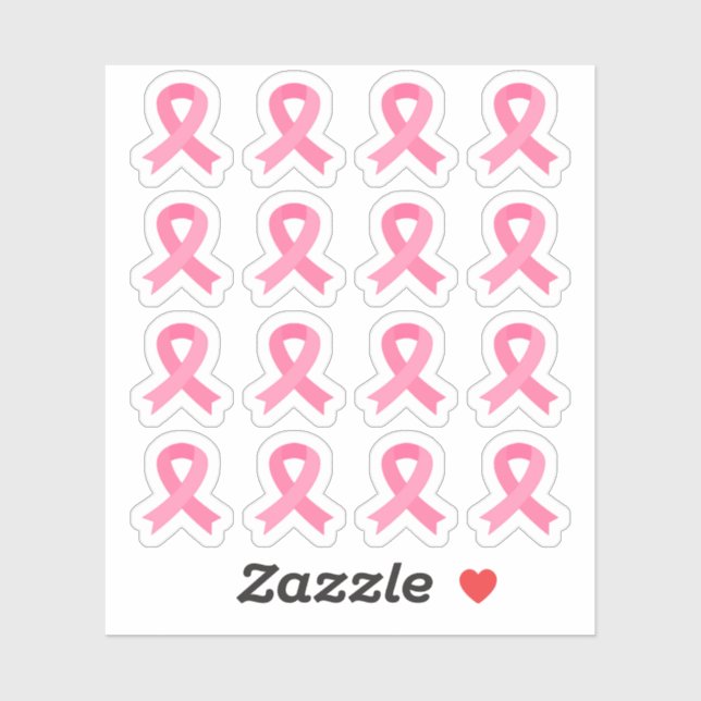 Sticker Cancer du sein rubans de sensibilisation rose Sant (Feuille)