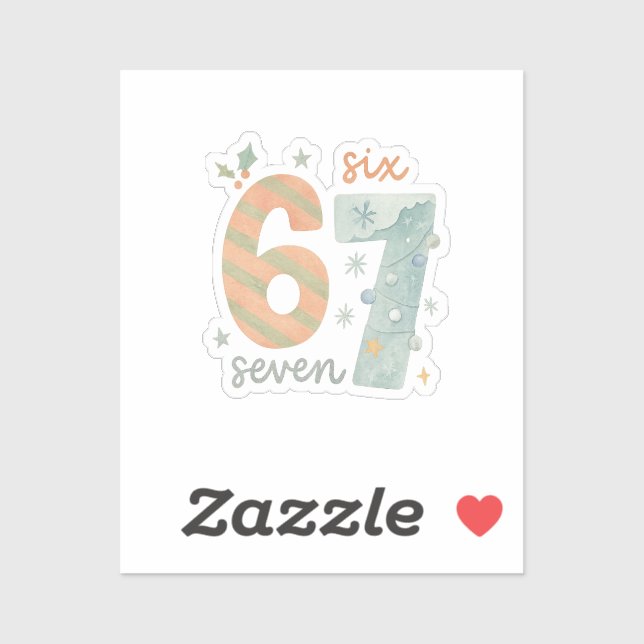Sticker Candy Stripe & Snowflake 67 – Handmade Holiday Num (Feuille)