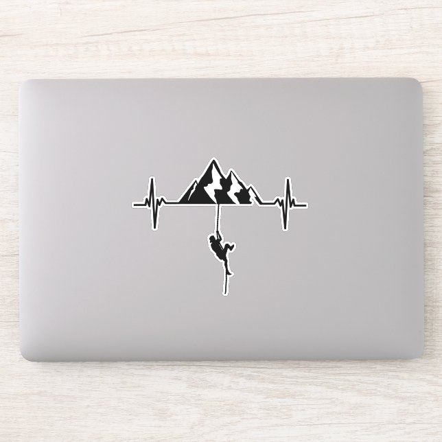 Sticker Canyoning Rock Escalade Heartbeat (Ordinateur)