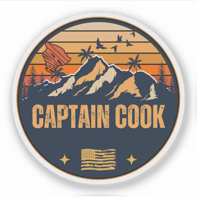 Sticker Capitaine Cook, Hawaii (Devant)