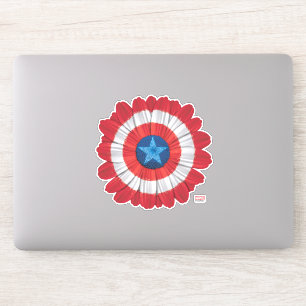 Sticker Captain America Shield Fleur marguerite