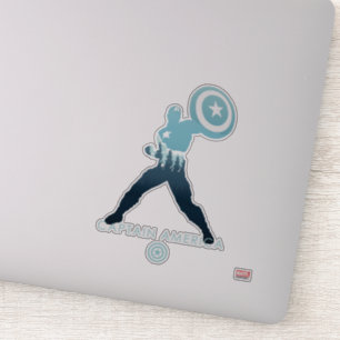 Sticker Captain America Silhouette Héroïque
