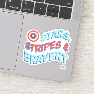 Sticker Captain America Stars, Stripes & Bravery