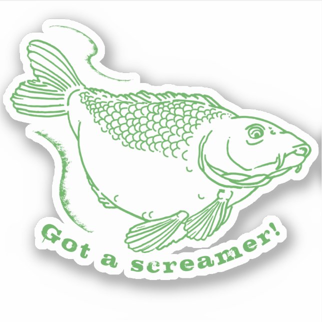 Sticker Capture d'écran d'une citation de pêche à la carpe (Devant)