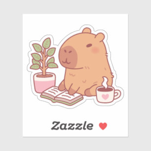 Sticker Capybara Mignon Profit D'une Bonne Lecture Et De C