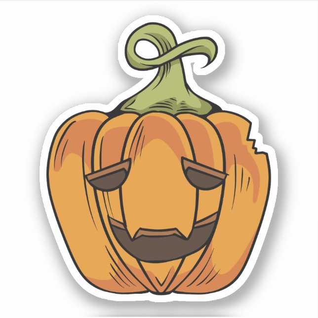 Sticker Caractère Citrouille Halloween (Devant)