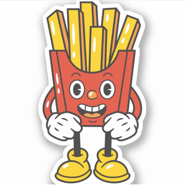 Sticker Caractère de dessin drôle Fries (Devant)