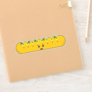 Sticker Caractère de dessin sur le pain d'ail Cute Kawaii