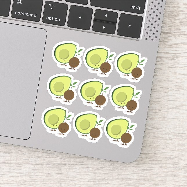 Sticker Caractères de dessin Avocado et Pit (Détail)