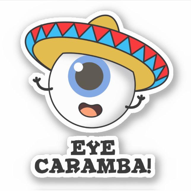 Sticker Caramba de l'oeil amusant pistolet mexicain (Devant)