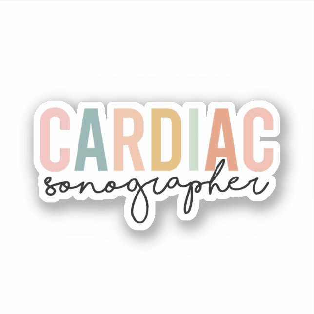 Sticker Cardiac Sonographer, Cardiac Sonographie Cadeau (Devant)