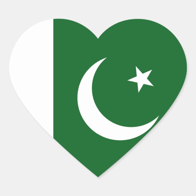 Sticker cardiaque du drapeau pakistanais (Devant)