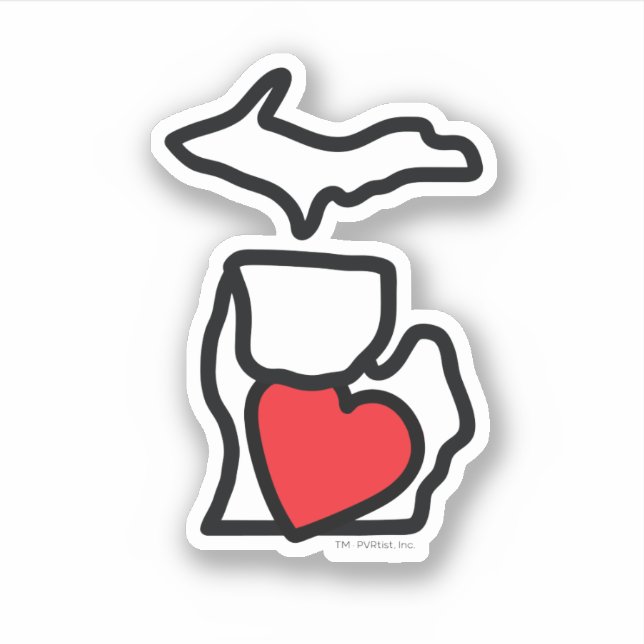 Sticker cardiaque du Michigan (Devant)