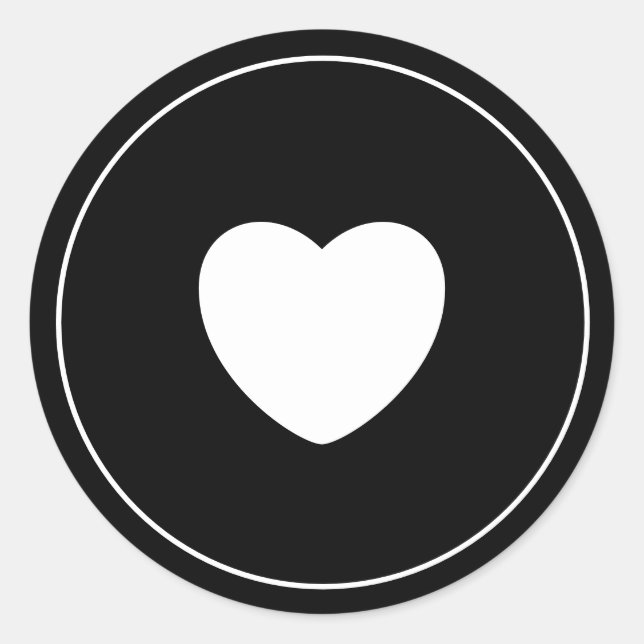 Sticker cardiaque minimaliste | Black (Devant)