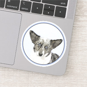 Sticker Cardigan Welsh Corgi Peinture - Art Chien original