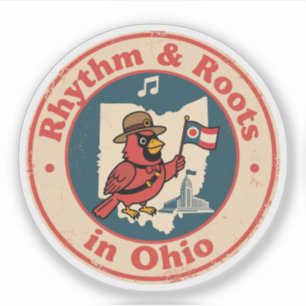 Sticker Cardinal de la Fierté du Midwest avec drapeau de l