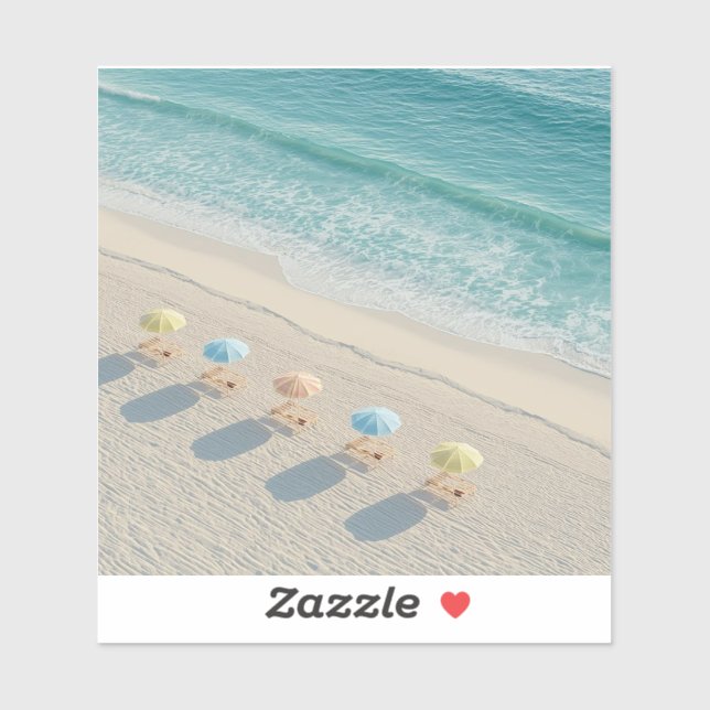Sticker Caribbean beach scene (Feuille)