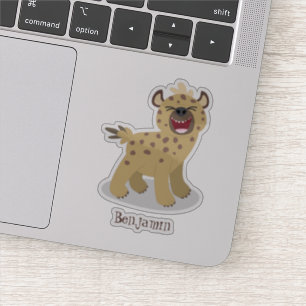 Sticker Caricature amusante hyena riant illustration