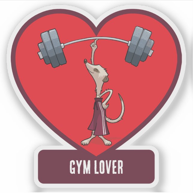 Sticker Caricature amusante pour musculation Meerkat Gym L (Devant)