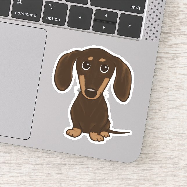 Sticker Caricature au chocolat court mignon (Détail)