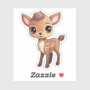 Sticker Caricature cerf de bébé