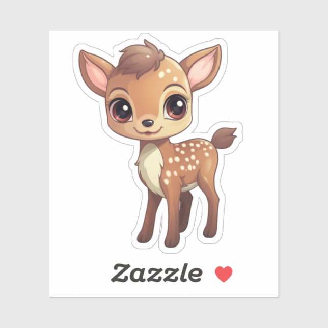Sticker Caricature cerf de bébé (Feuille)