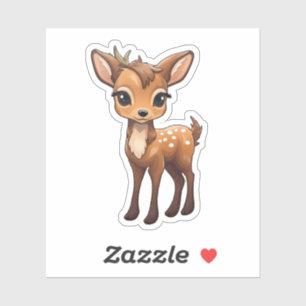 Sticker Caricature cerf de bébé